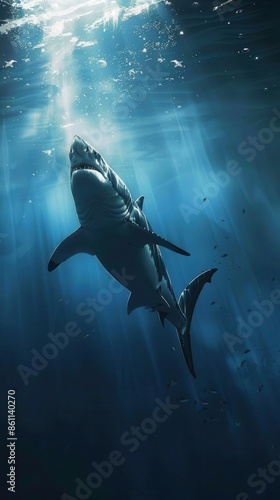 Majestic Shark. Underwater wildlife concept photo