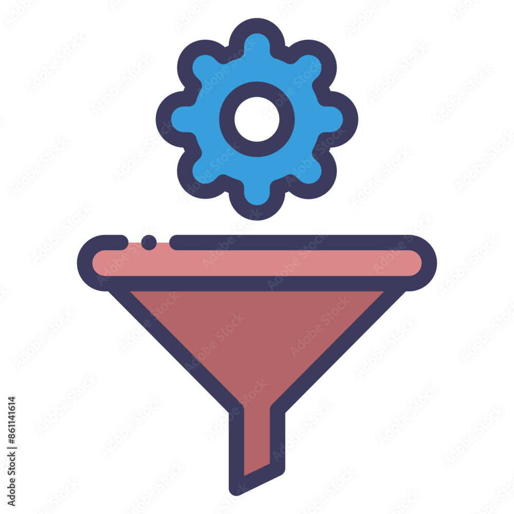 Obraz premium funnel with gear setting icon
