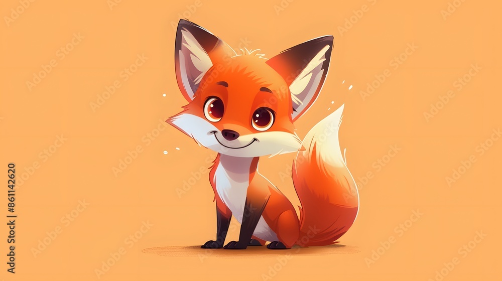 Obraz premium Cute fox cartoon.