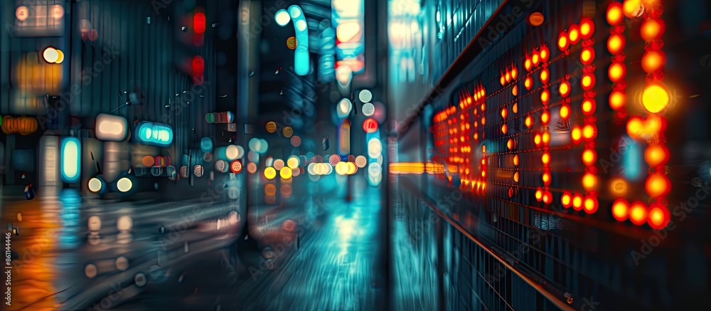 display stock market numbers in a street. Copy space image. Place for adding text or design display stock market numbers in a street. Copy space image. Place for adding text or design