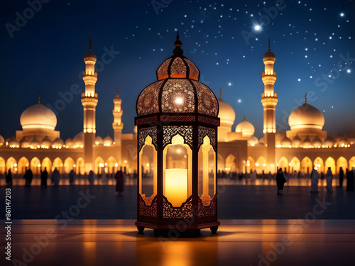 sheep latern islamic decoration mosque Eid al-Adha Mubarak holiday a holiday that is celebrated after the culmination of the annual Hajj The feast of sacrifice
 photo