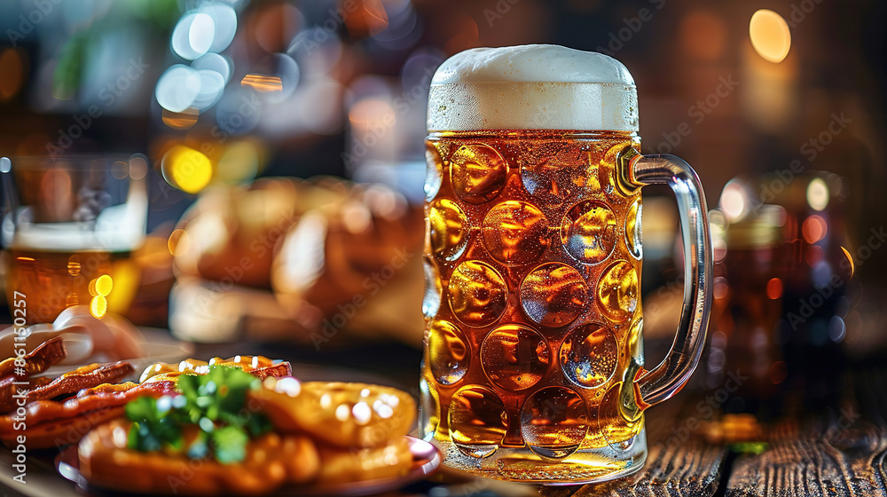 a festive scene with food, and beer, capturing the fun and excitement of the world's largest folk festival a festive scene with food, and beer, capturing the fun and excitement of the world's largest folk festival