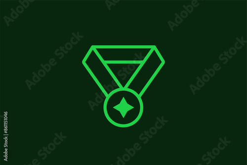 medal illustration in flat style design. Vector illustration.