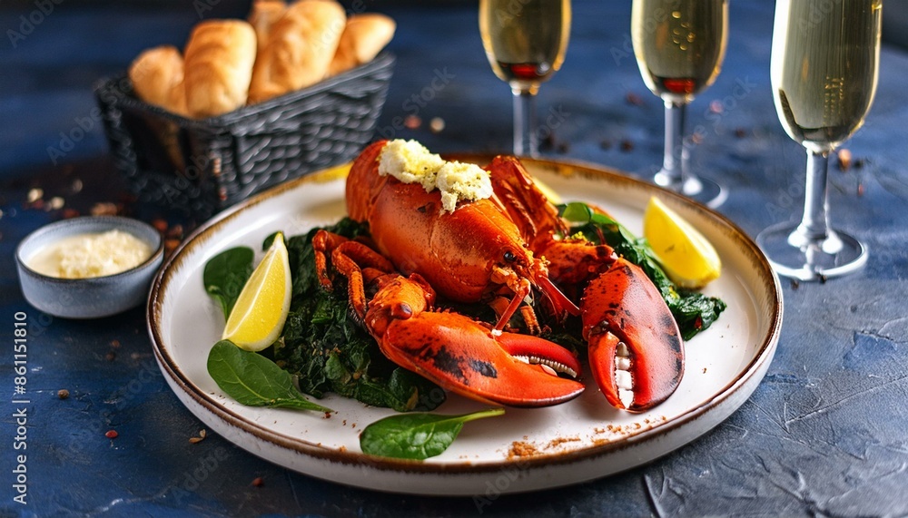 A delicious dish served in an exclusive and expensive restaurant. Lobster Thermidor A delicious dish served in an exclusive and expensive restaurant. Lobster Thermidor