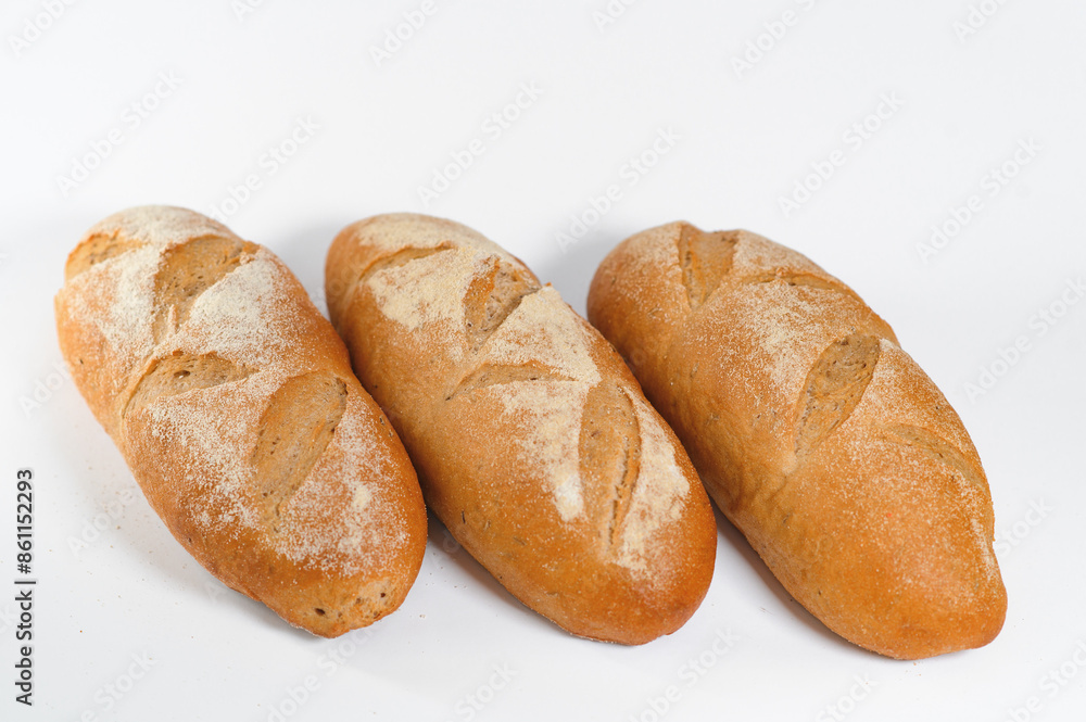 breads isolated on white background breads isolated on white background