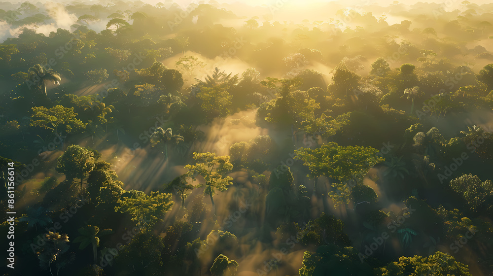 Aerial view of dense tropical forest Aerial view of dense tropical forest
