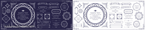 ビンテージフレーム。デザインテンプレート。ゴージャスな額のセット。
