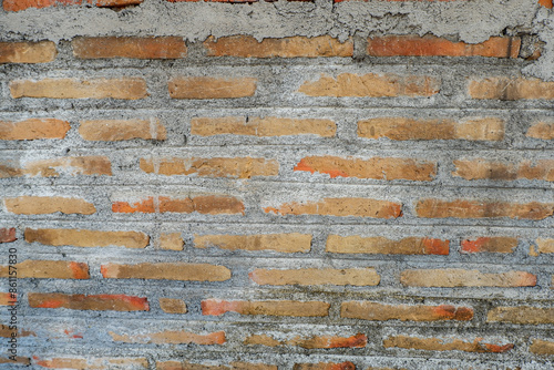 brown brick wall texture with cement