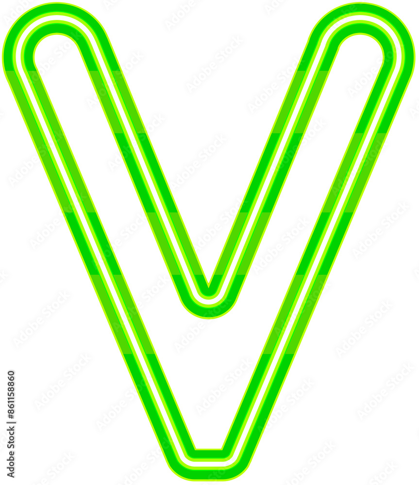 Obraz premium Vector bright green neon light alphabet font typography design-V