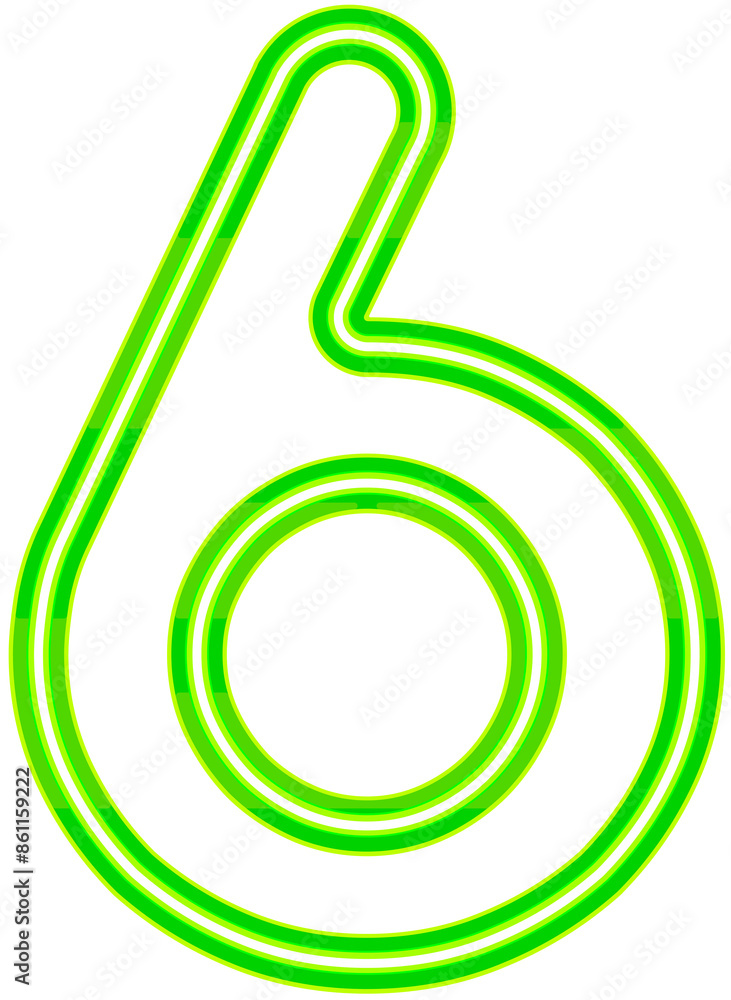 Vector bright green neon light number typography design-6 Vector bright green neon light number typography design-6