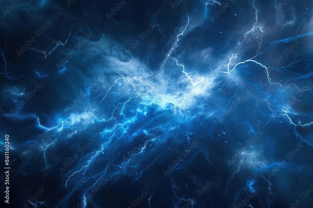 Fototapeta premium Electric Blue Storm. Abstract lighting concept