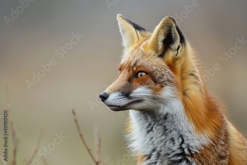 Native British female red fox portrait in spring. © Straxer