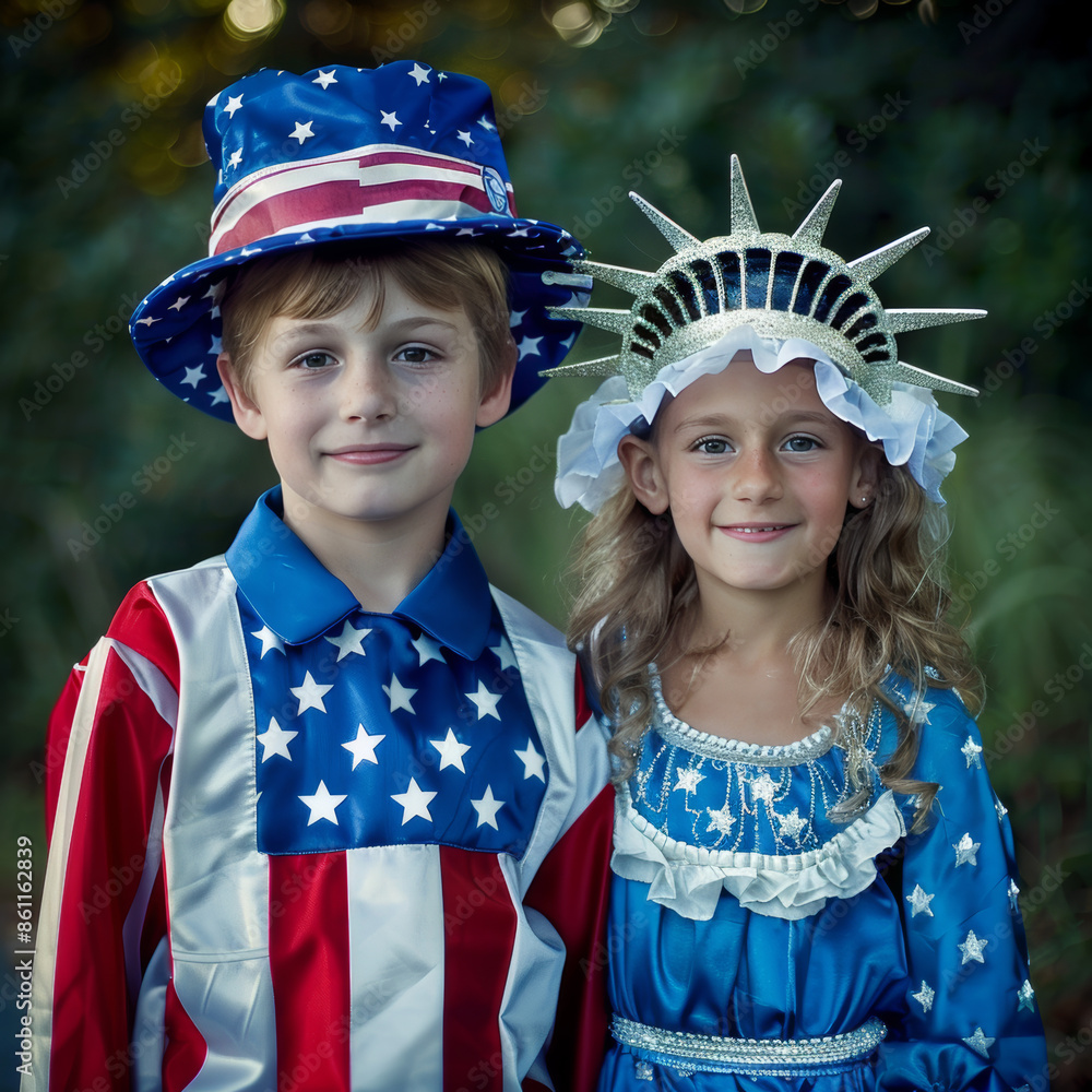 Uncle_Sam_boy_and_a_girl_dressed_as_Lady_US Uncle_Sam_boy_and_a_girl_dressed_as_Lady_US