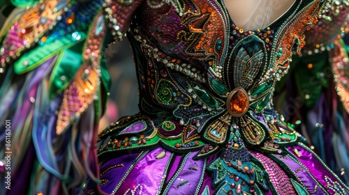 a costume that explodes with dazzling jewel tones like emerald sapphire and ruby © Beenish