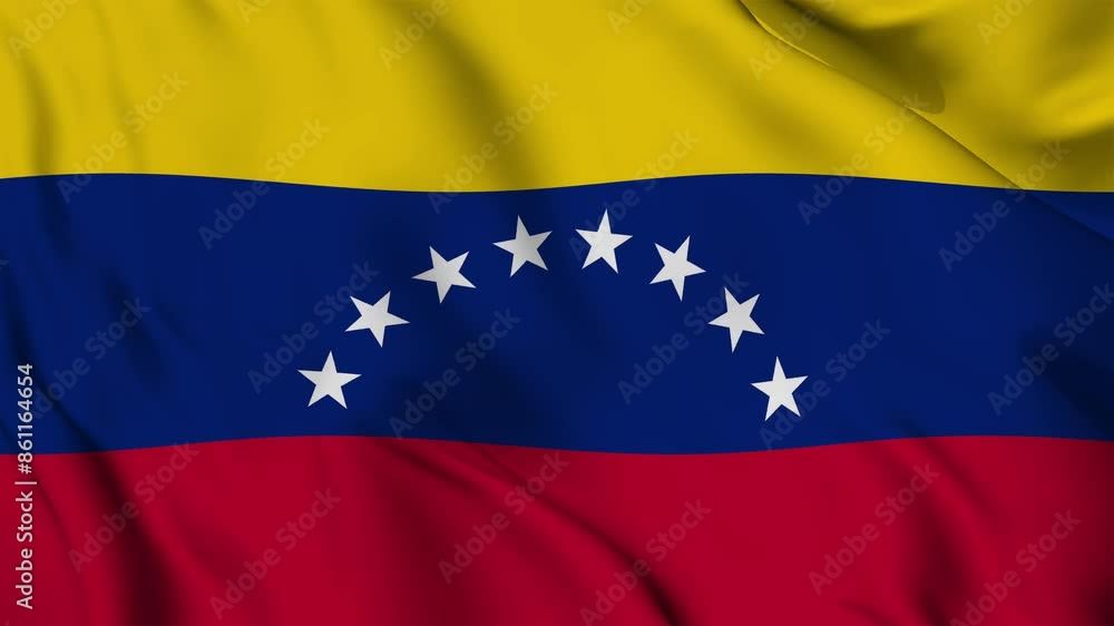 A beautiful view of the Venezuela flag video. 3d flag-waving video. 4K A beautiful view of the Venezuela flag video. 3d flag-waving video. 4K