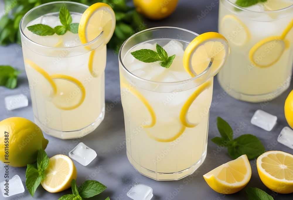 Fresh lemon juice, lime with mint Fresh lemon juice, lime with mint