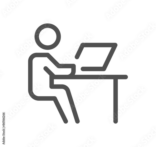 Online education related icon outline and linear vector.	
