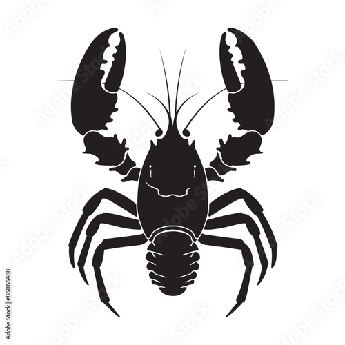Weaver Crustacean silhouette black and white (Lobster)
