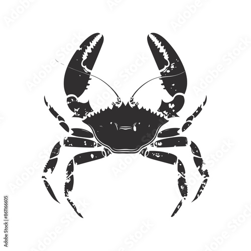 Weaver Crustacean silhouette black and white (Crab)