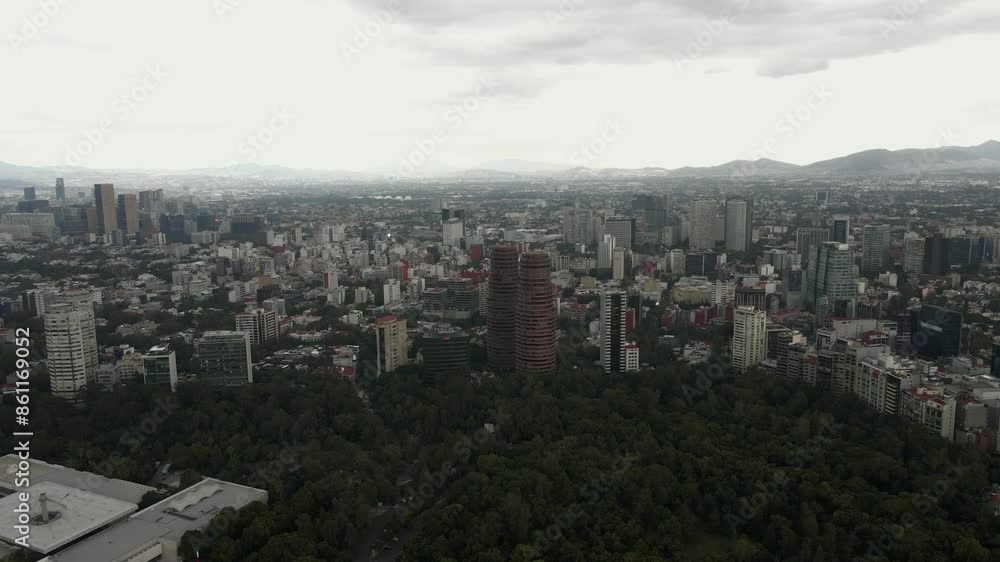 Chapultepec park in Mexico City, aerial drone video 4K footage Latin America Chapultepec park in Mexico City, aerial drone video 4K footage Latin America