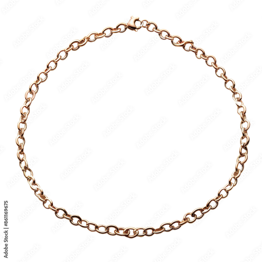 Delicate gold chain necklace with simple links. Delicate gold chain necklace with simple links.