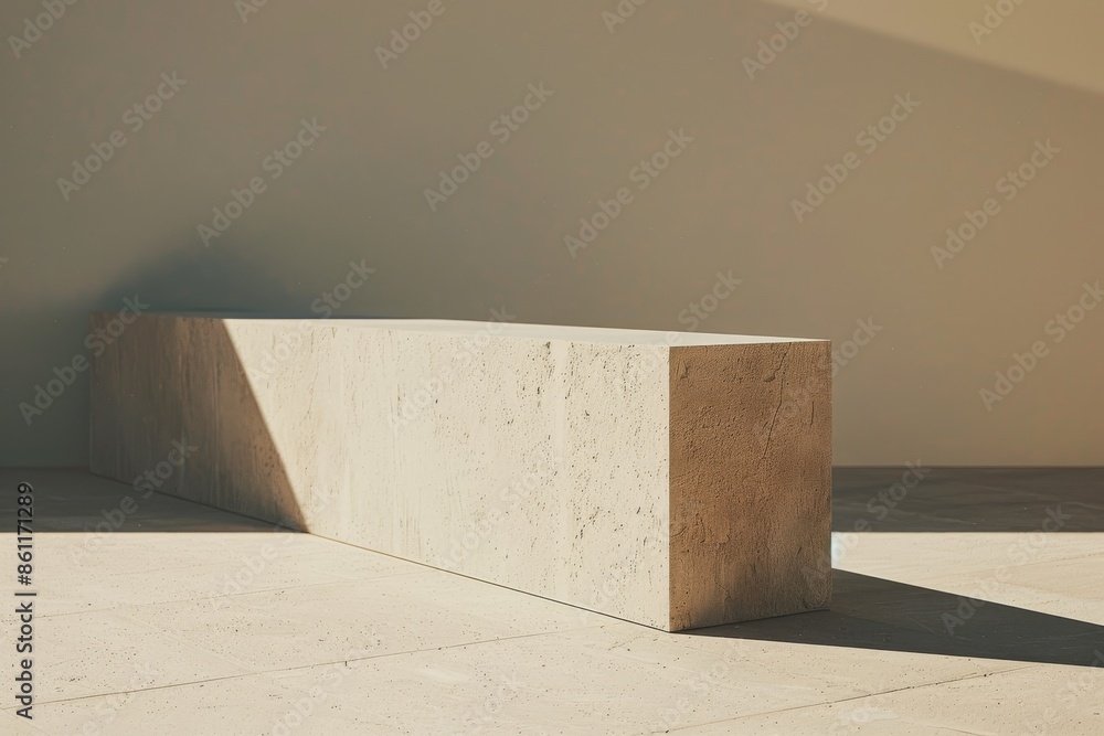 Concrete Block in a Minimalist Setting Concrete Block in a Minimalist Setting