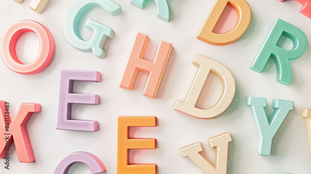 Colorful Alphabet Letters on a White Background Colorful Alphabet Letters on a White Background