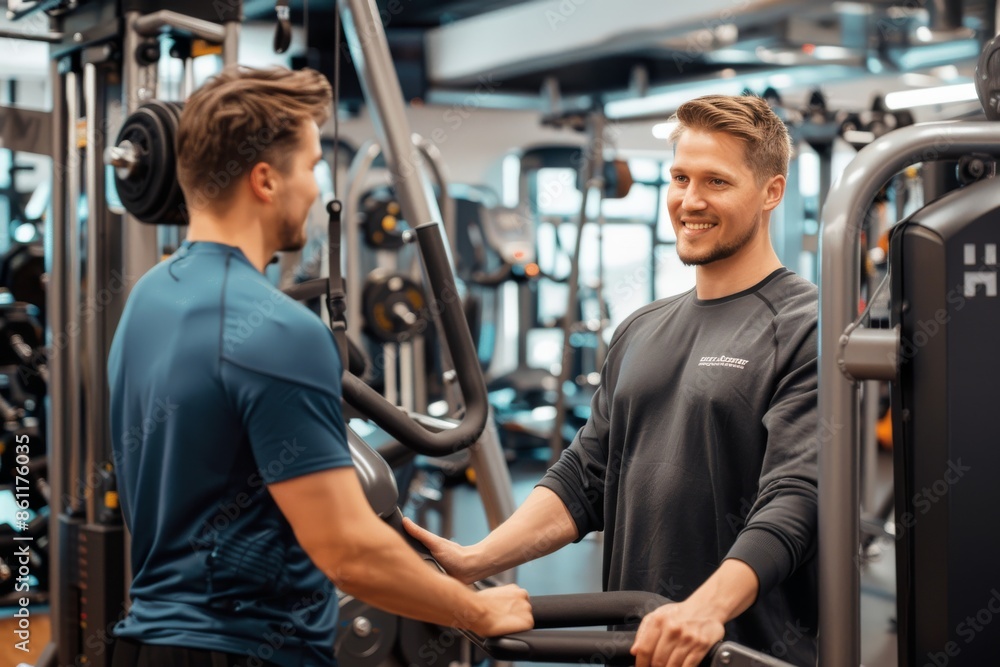 Fitness Trainer Coaching Client at Gym Fitness Trainer Coaching Client at Gym