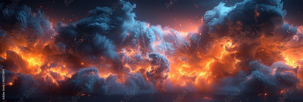 Fiery Cloudscape: A Cosmic Storm Fiery Cloudscape: A Cosmic Storm