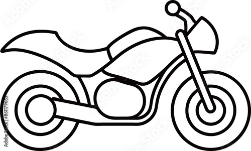 a black and white drawing of a motorcycle with a scooter