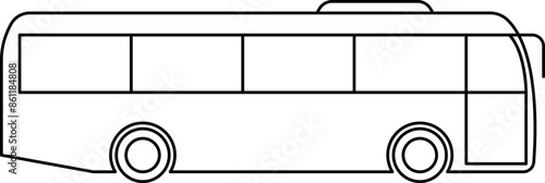 Bus Line Icon. Transportation symbol. Bus side view. School Bus, City transport. Double decker, intercity, Bus tour transport line icon. Transportation vehicle sign. Vector illustration.