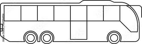 Bus Line Icon. Transportation symbol. Bus side view. School Bus, City transport. Double decker, intercity, Bus tour transport line icon. Transportation vehicle sign. Vector illustration.