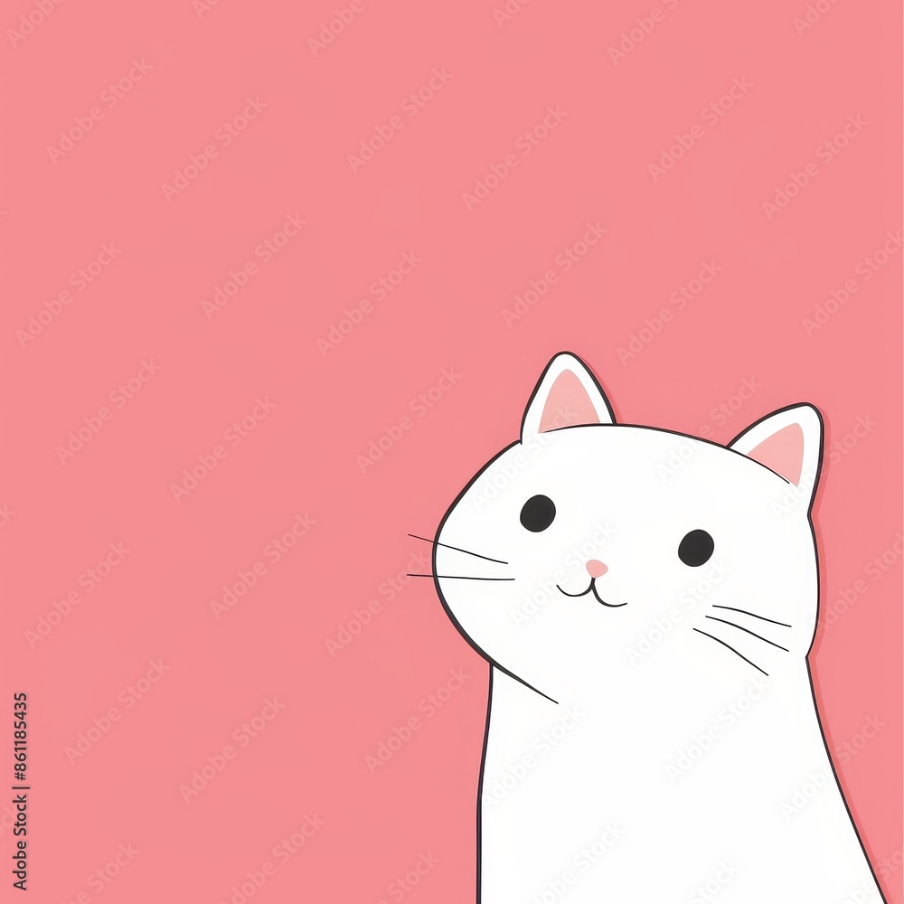 Cute cartoon kawaii baby character. Cute sweetheart cat. Valentines day love card. Free modern. Flat design. Pink background. Cute cartoon kawaii baby character. Cute sweetheart cat. Valentines day love card. Free modern. Flat design. Pink background.