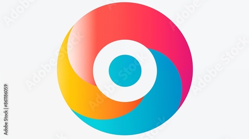 Colorful Circle Logo with Gradient Swirl and Abstract Design