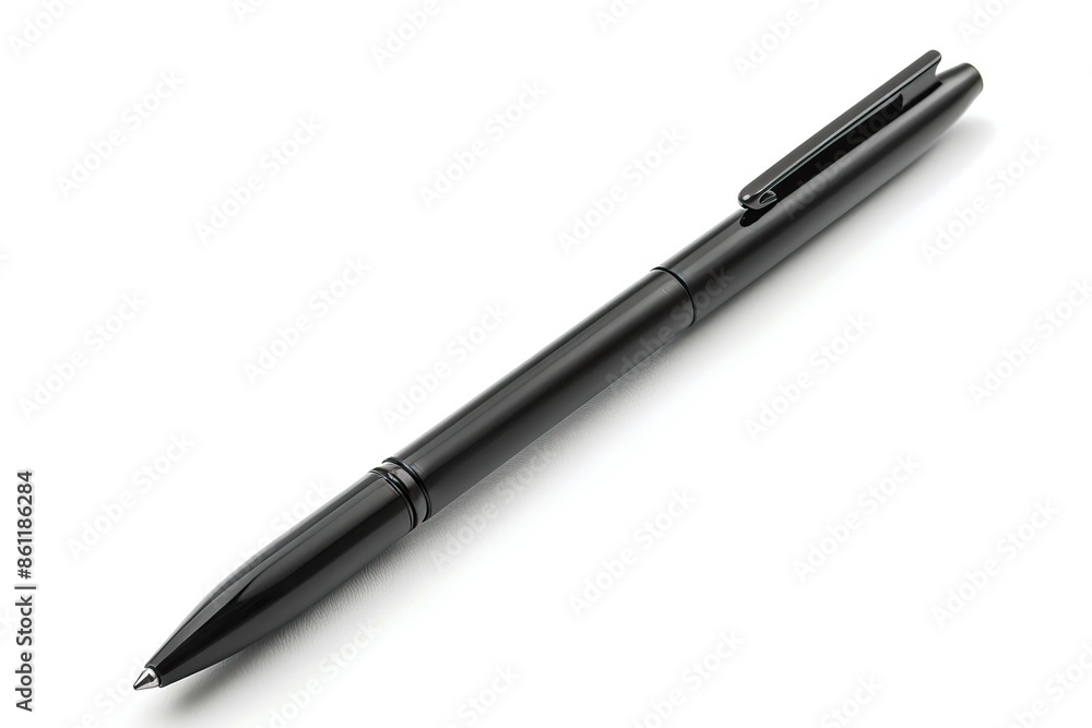 Sleek Black Luxury Fountain Pen Isolated on White Background, Elegant and Professional Design Sleek Black Luxury Fountain Pen Isolated on White Background, Elegant and Professional Design