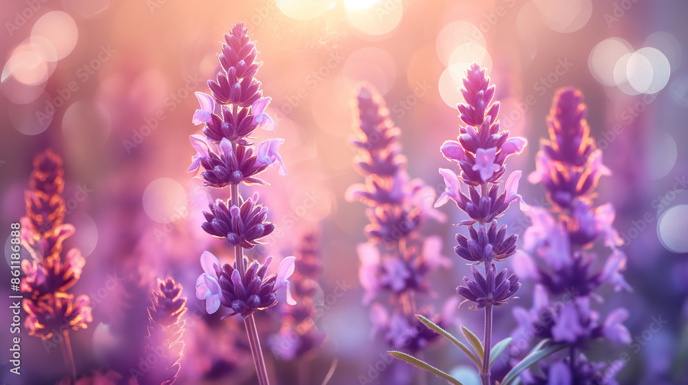 Obraz premium Delicate Flowers in Sunny Meadow: A Serene Tapestry of Nature's Beauty. Floral background