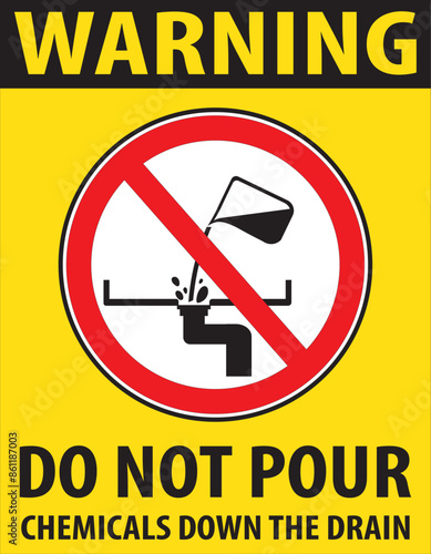 Do not pour chemicals down to the drain notice vector.eps