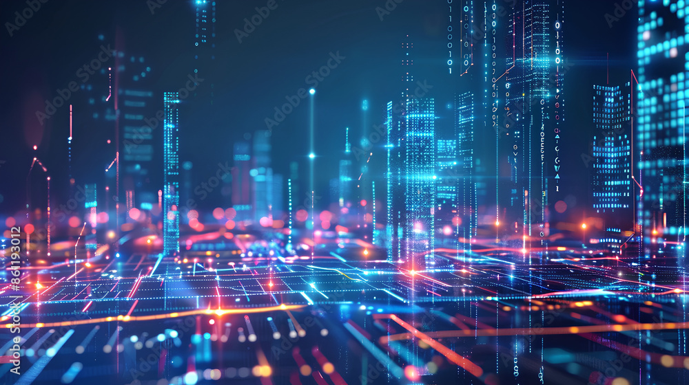 Smart city big data connection technology concept Smart city big data connection technology concept