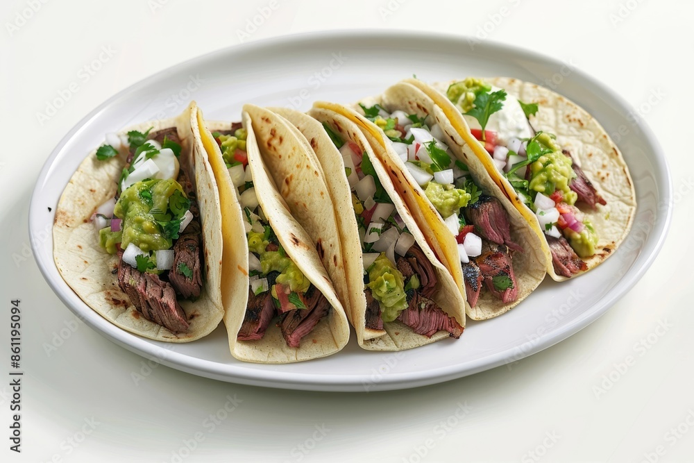 Tasty Carne Asada Tacos with Fresh Basil and Green Onions Tasty Carne Asada Tacos with Fresh Basil and Green Onions