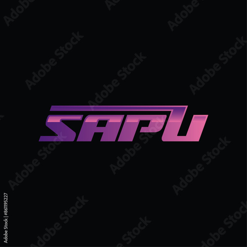 Brand Text Initial SAPU Geometric Modern Business Creative Logo photo