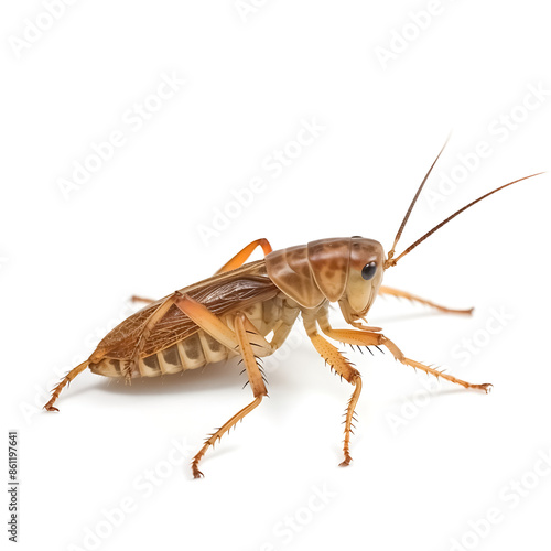 Close-Up of a Cricket on a White Background - High-Resolution Insect Photography for Scientific and Educational Use © Photo shop for you
