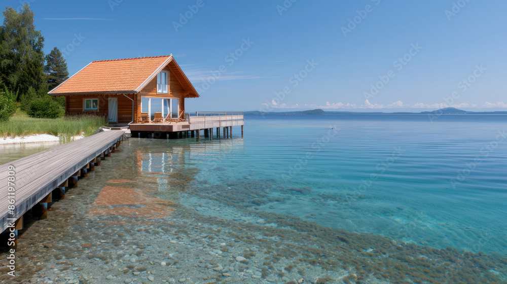 Wooden house at the quiet seaside to calm the mind and healing Wooden house at the quiet seaside to calm the mind and healing