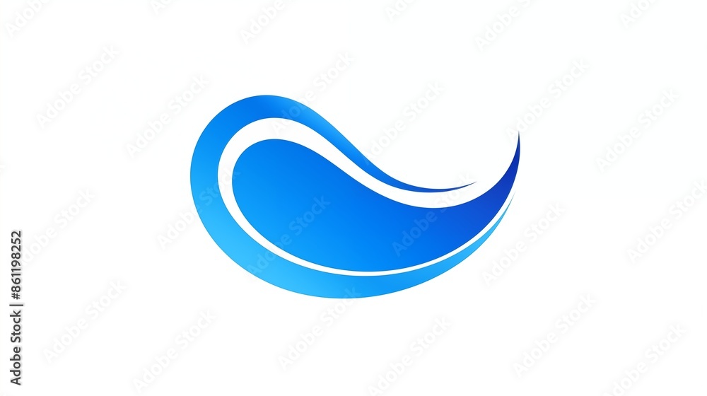 Abstract Blue Wave Logo Design with Smooth Curves and Fluid Motion Abstract Blue Wave Logo Design with Smooth Curves and Fluid Motion