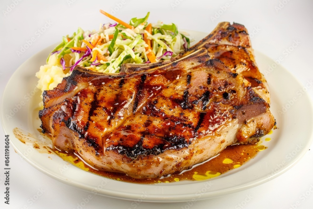 Succulent Bone-In Pork Chops with Aromatic Rub and Flavorful Barbecue Sauce Succulent Bone-In Pork Chops with Aromatic Rub and Flavorful Barbecue Sauce