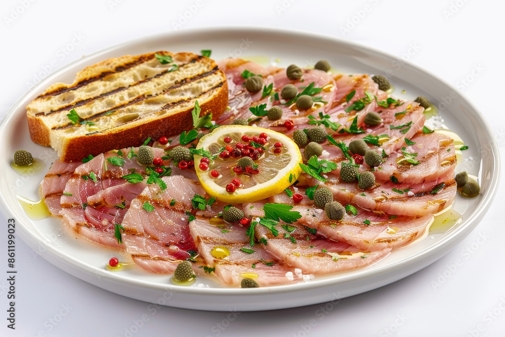 Carpaccio di Pesce: Raw Fish Slices with Exquisite Flavors and Vibrant Colors Carpaccio di Pesce: Raw Fish Slices with Exquisite Flavors and Vibrant Colors
