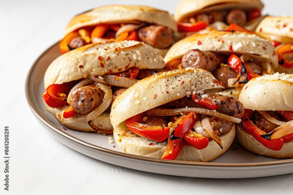 Fiery Red Pepper Flakes Charred Pepper and Sausage Hero Sandwich Fiery Red Pepper Flakes Charred Pepper and Sausage Hero Sandwich