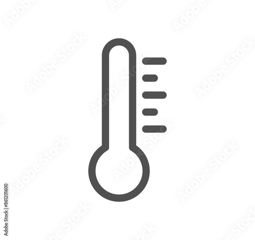 Temperature and thermometer related icon outline and linear vector.	
