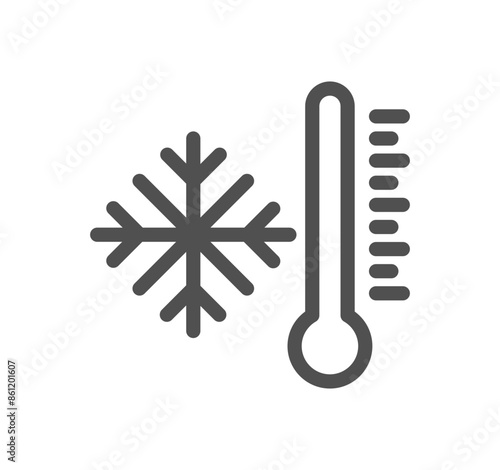 Temperature and thermometer related icon outline and linear vector. 