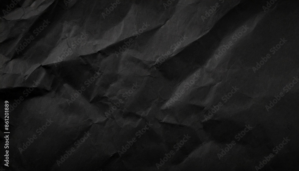 Fototapeta premium crumpled black paper texture background