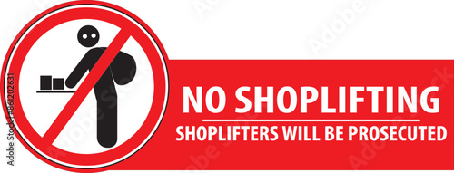 No shoplifting allowed warning sign vector.eps